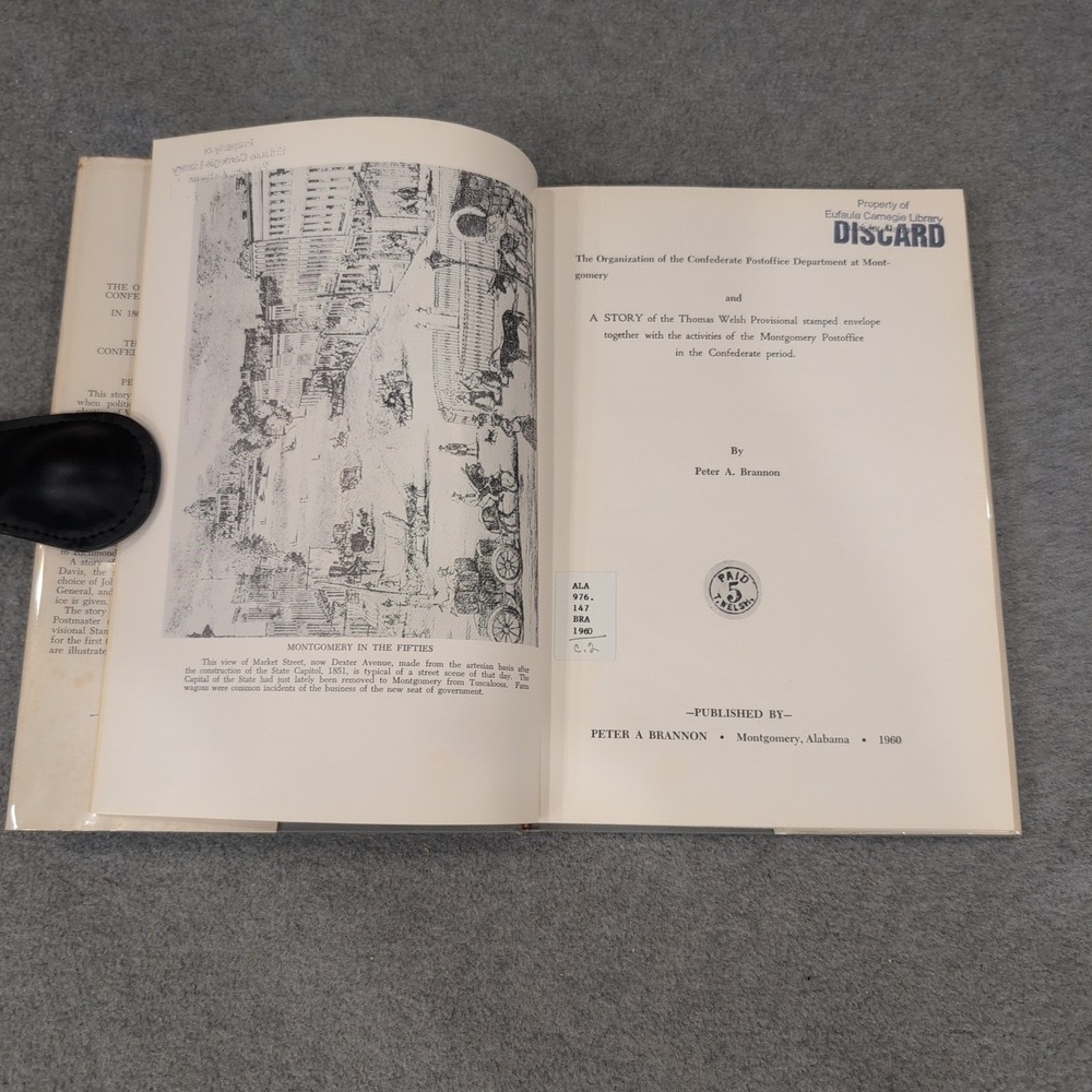 Confederate Post Office Department Montgomery Peter A Brannon Signed 1960 Book - Picture 3 of 3